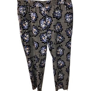 Eloquii Black with White Polka Dots & Floral Pants